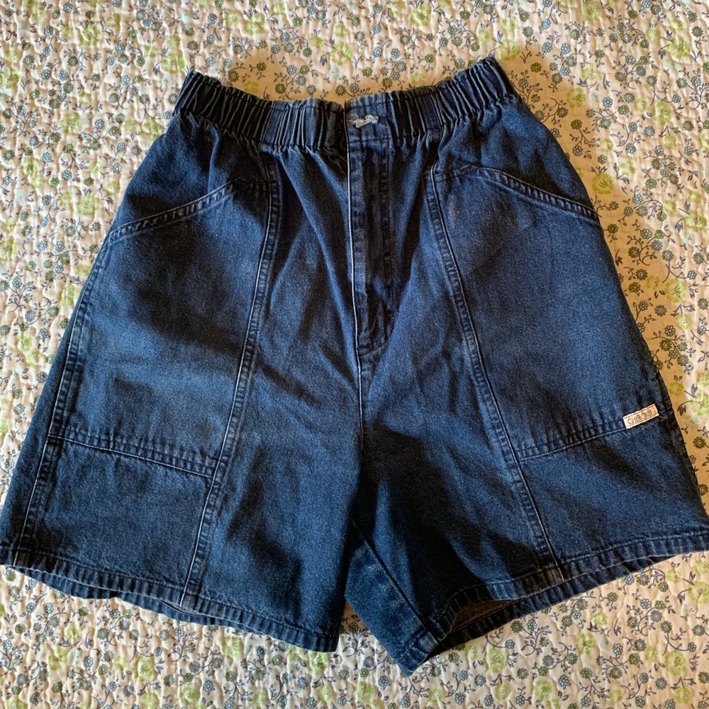 Vintage paperbag denim style shorts